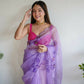Vamsee Purple Organza Saree - Swadesiicart