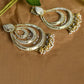 Mominos Fashion Johar Kamal Triple Circle White With Red Golden Big Size Earrings - Swadesiicart