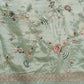 Blue Satin Silk Embroidered Saree With Stitched Blouse - Nimaya Kaksha