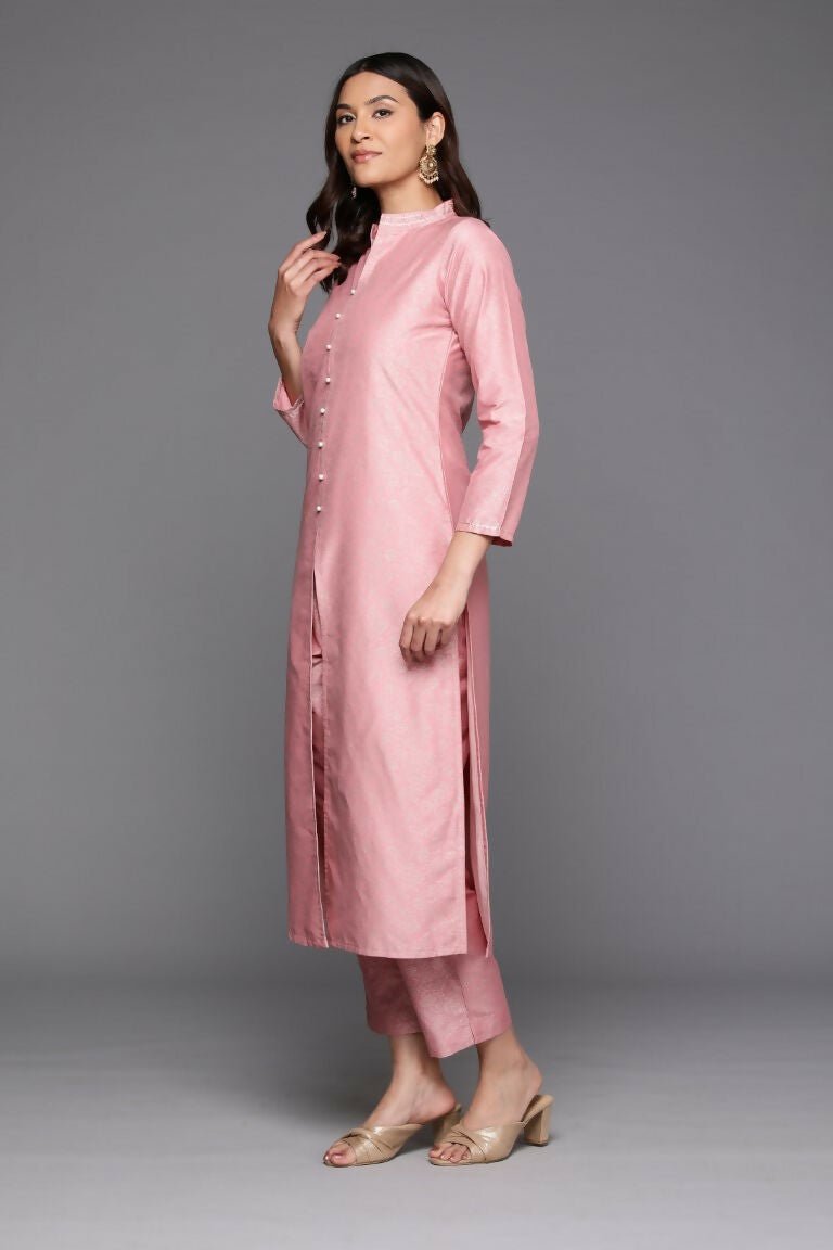 Ahalyaa Women's Traditional wear Kurta Set - Pink | Swadesiicart