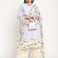 Ahalyaa Women's Powder Blue Crepe Kurta Palazzo Set With Dupatta | Swadesiicart