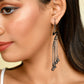 VOJ Women Rhodium-Plated Drop Chain Earrings Stainless Steel Drops & Danglers - Swadesiicart