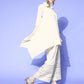 Ahalyaa Women Off White Colour Crepe Printed Top Palazzo Set | Swadesiicart