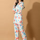 Myshka Women's White Printed Shirt With Trousers - Swadesiicart