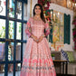 Partywear Designe rPeach Dola Silk Anarkali suit with Dupatta - Samyukta - Swadesiicart