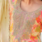 Vegaa Fashion Cream Premium Chinon Embroidered Palazzo Suit - Swadesiicart