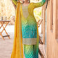 Vegaa Fashion Yellow Premium Chinon Embroidered Palazzo Suit - Swadesiicart