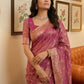 Anaita Rani Pink Woven Tissue Silk Saree With Blouse