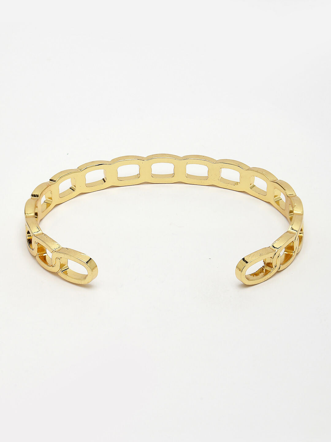 NVR Men's Gold-Polished Metal Cuff Bracelet - Swadesiicart