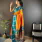 Joban Fashion Teal Peacock,Butti Banarasi Silk Sarees | Swadesiicart