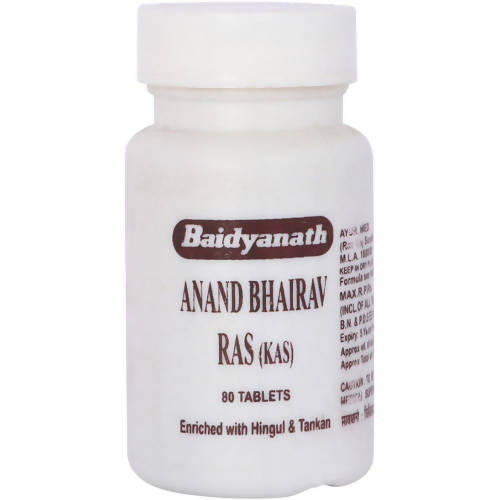 Baidyanath Jhansi Anandbhairav Ras (Kas) Tablets - Swadesiicart