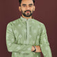 Anaita Green Embroidered Silk Straight Kurta