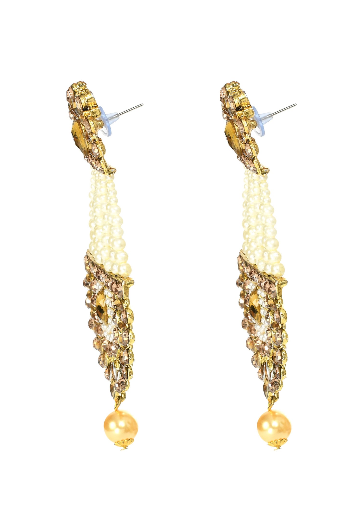 Mominos Fashion Johar Kamal Earrings With Kundan & Pearls Work - Swadesiicart