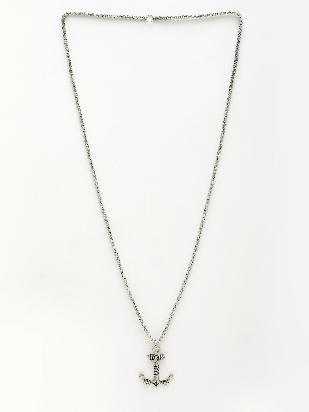 NVR Men Set of 2 Silver & Gold Stainless Steel Pendant with Chain | Swadesiicart