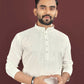 Anaita Beige Embroidered Silk Straight Kurta