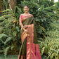 Jyoti Fashion Women's Black Kanjivaram Silk Zari Woven Saree with Blouse | Swadesiicart