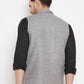 Even Apparels Grey Wool Men Woven Nehru Jacket WL730 | Swadesiicart
