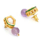 Ruby Raang Purple Amethyst Kundan Studs | Swadesiicart