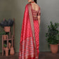 Joban Fashion Carrot Red Woven Design Banarasi Silk Sarees | Swadesiicart