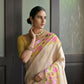 Vishnu Weaves Women's Yellow Banarasi Silk Saree with Blouse - Swadesiicart