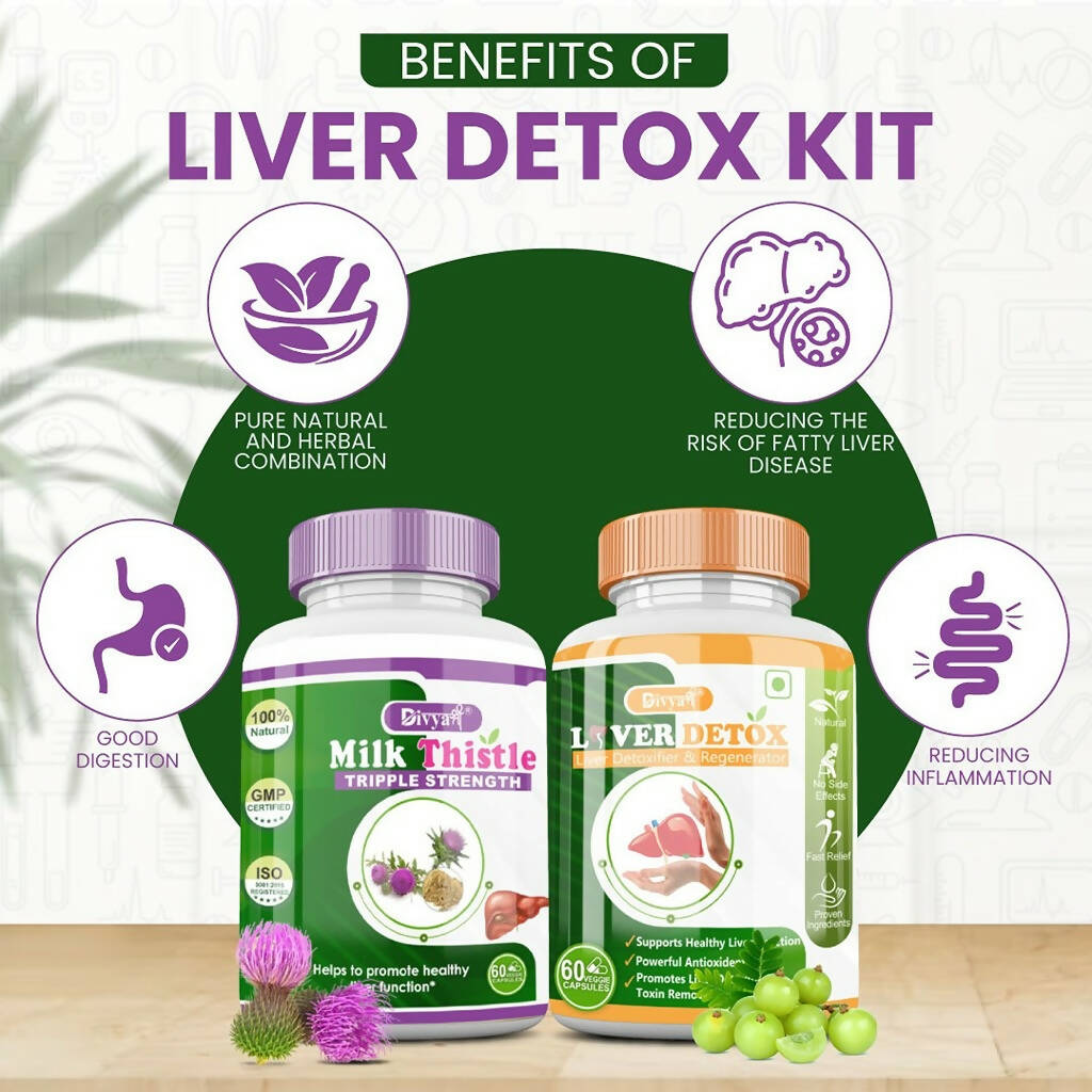 Divya Shree Liver Detox & Milk Thistle Capsule Combo - Swadesiicart