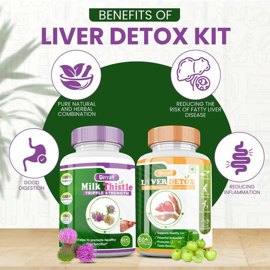 Divya Shree Liver Detox & Milk Thistle Capsule Combo - Swadesiicart