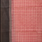 Red and Black Bamboo Cotton Saree with Checks Design No Blouse - Global Threads | Swadesiicart