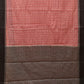 Red and Black Bamboo Cotton Saree with Checks Design No Blouse - Global Threads | Swadesiicart