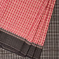 Red and Black Bamboo Cotton Saree with Checks Design No Blouse - Global Threads | Swadesiicart