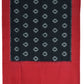 Red and Black Pochampally Ikat Cotton Handloom Dupatta with Buta Design - Global Threads | Swadesiicart