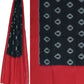 Red and Black Pochampally Ikat Cotton Handloom Dupatta with Buta Design - Global Threads | Swadesiicart