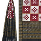 Red and Black Pochampally Ikat Cotton Handloom Dupatta with Checks Design - Global Threads | Swadesiicart