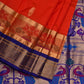Red and Blue Paithani Silk Handloom Saree with Border and Body Buta Design - Global Threads | Swadesiicart