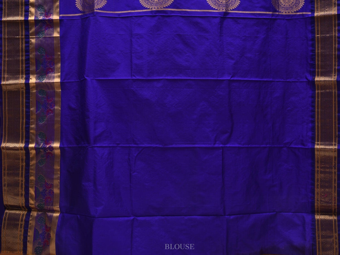 Red and Blue Paithani Silk Handloom Saree with Border and Body Buta Design - Global Threads | Swadesiicart