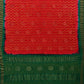 Red and Green Bandhani Uppada Silk Handloom Saree with Nilambari Buta Design - Global Threads | Swadesiicart