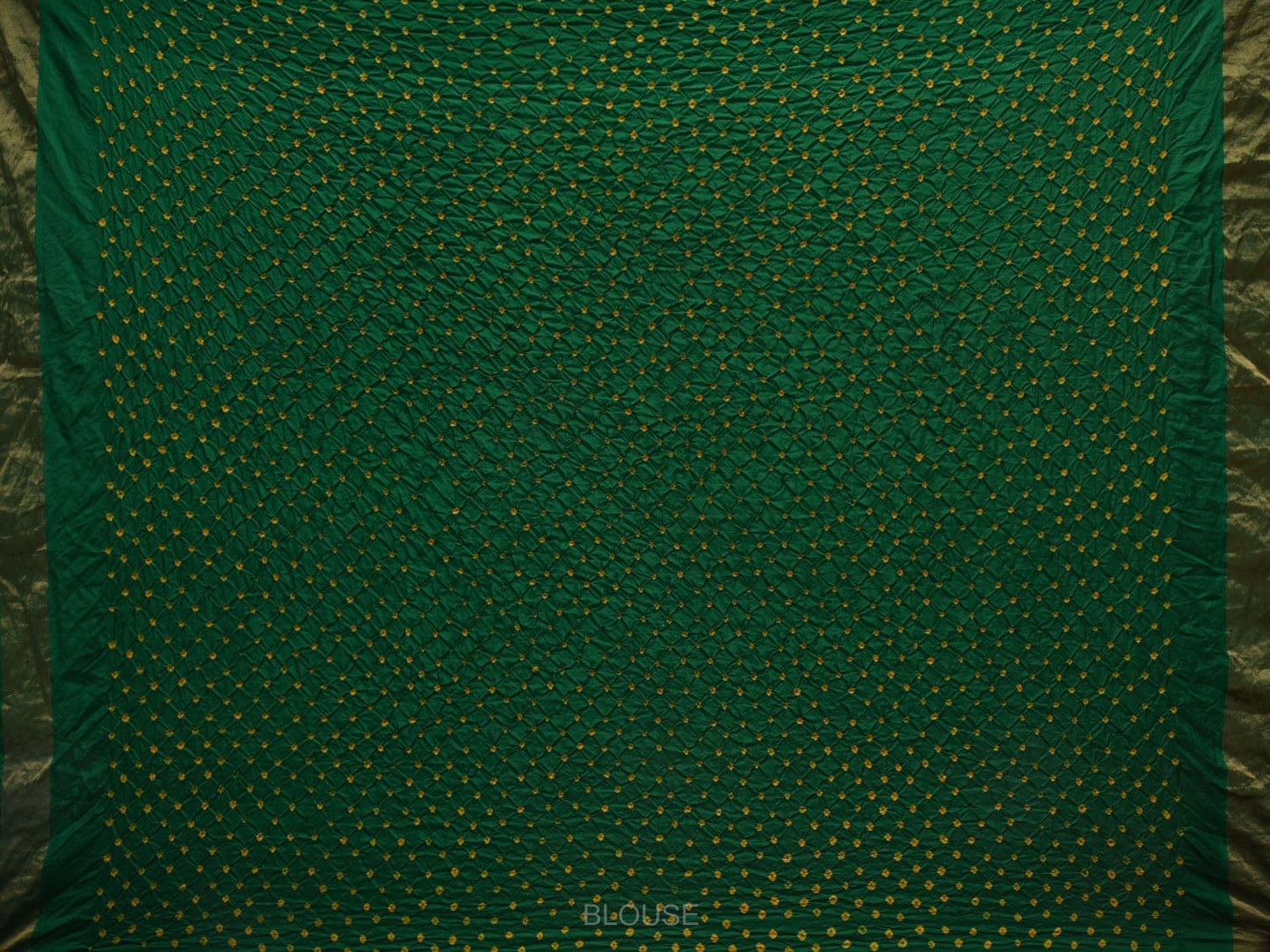 Red and Green Bandhani Uppada Silk Handloom Saree with Nilambari Buta Design - Global Threads | Swadesiicart