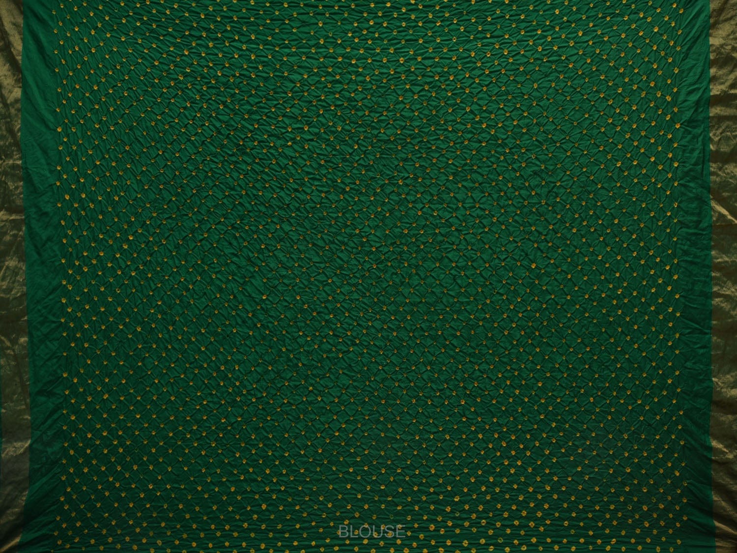 Red and Green Bandhani Uppada Silk Handloom Saree with Nilambari Buta Design - Global Threads | Swadesiicart
