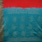 Red and Teal Bandhani Kanchipuram Silk Handloom Saree with Big Buta Design - Global Threads | Swadesiicart