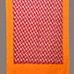 Red and Yellow Pochamaplly Ikat Cotton Handloom Dupatta with Grill Design - Global Threads | Swadesiicart