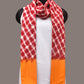 Red and Yellow Pochamaplly Ikat Cotton Handloom Dupatta with Grill Design - Global Threads | Swadesiicart