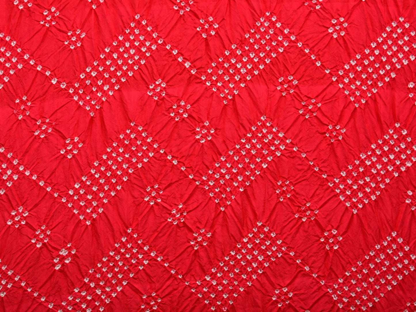 Red Bandhani Kanchipuram Silk Handloom Dupatta with Border Design - Global Threads | Swadesiicart