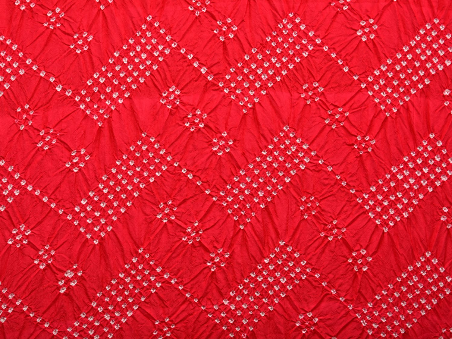 Red Bandhani Kanchipuram Silk Handloom Dupatta with Border Design - Global Threads | Swadesiicart