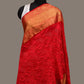 Red Bandhani Kanchipuram Silk Handloom Dupatta with Border Design - Global Threads | Swadesiicart