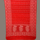 Red Bandhani Silk Stole with Embroidary Work Design - Global Threads | Swadesiicart