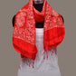 Red Bandhani Silk Stole with Embroidary Work Design - Global Threads | Swadesiicart
