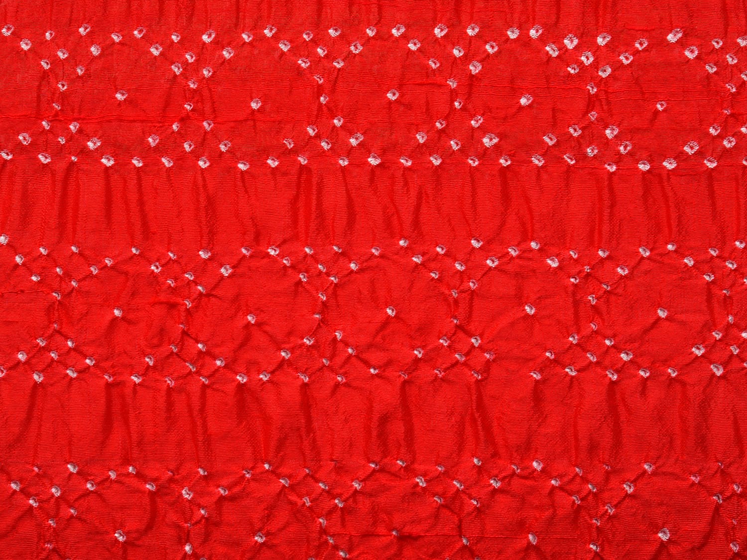 Red Bandhani Silk Stole with Embroidary Work Design - Global Threads | Swadesiicart