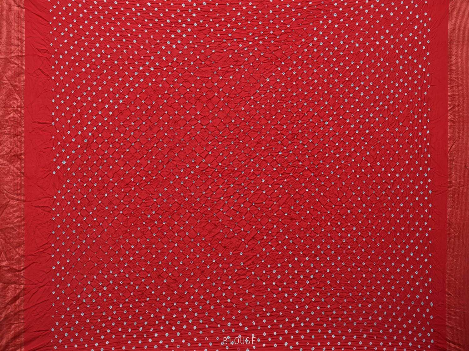 Red Bandhani Uppada Silk Handloom Saree with Nilambari Buta Design - Global Threads | Swadesiicart