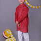 Bluesaanchi Red Bold Zari Kurta Set – Trendy Vibes for Your Little One | Swadesiicart