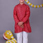 Bluesaanchi Red Bold Zari Kurta Set – Trendy Vibes for Your Little One | Swadesiicart