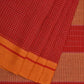 Red ilkal Cotton Handloom Saree with Checks Design No Blouse - Global Threads | Swadesiicart